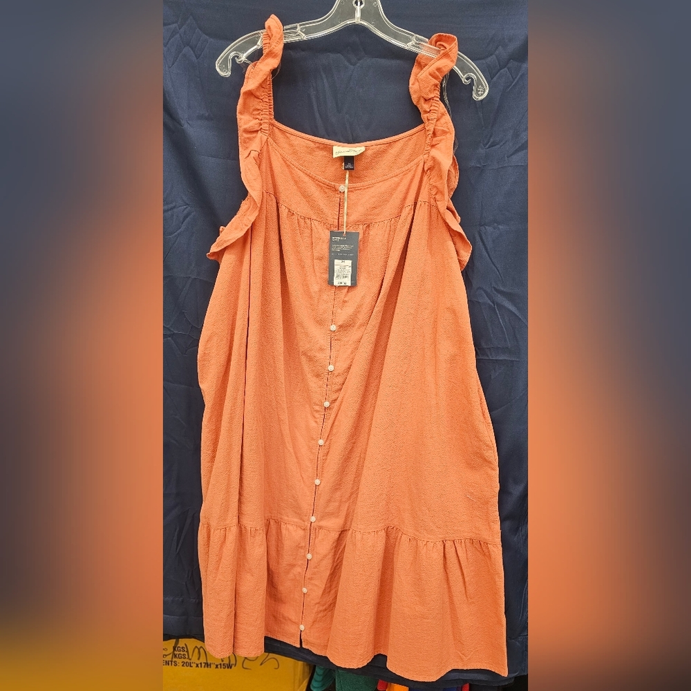 Universal Thread Orange Pocketed Dress